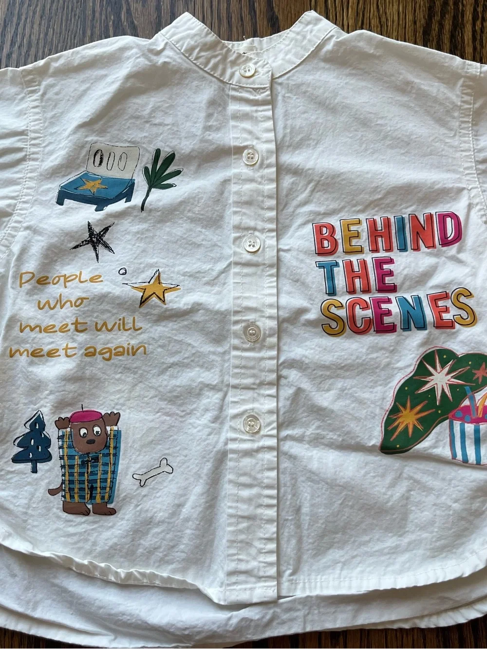 Kids Artistic Graffiti Button-Up Shirt and Pants Set (90cm 2Y)
